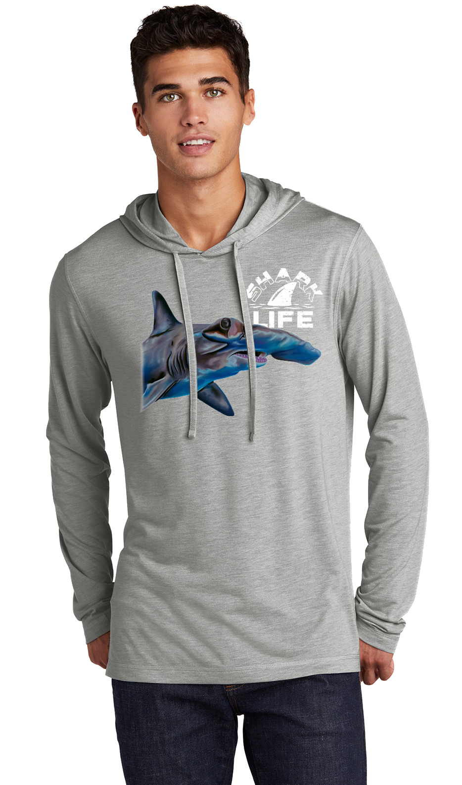 Hammerhead Shark Long Sleeve Hooded Sweatshirt Hoodie