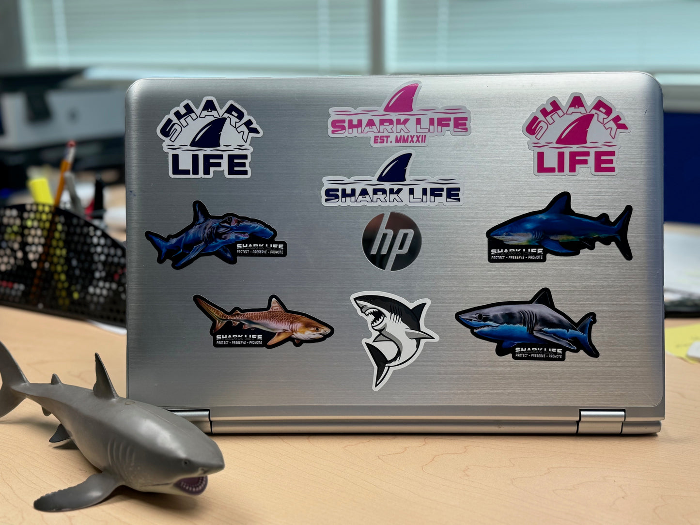 Shark Life Sticker Blue Hortizontal