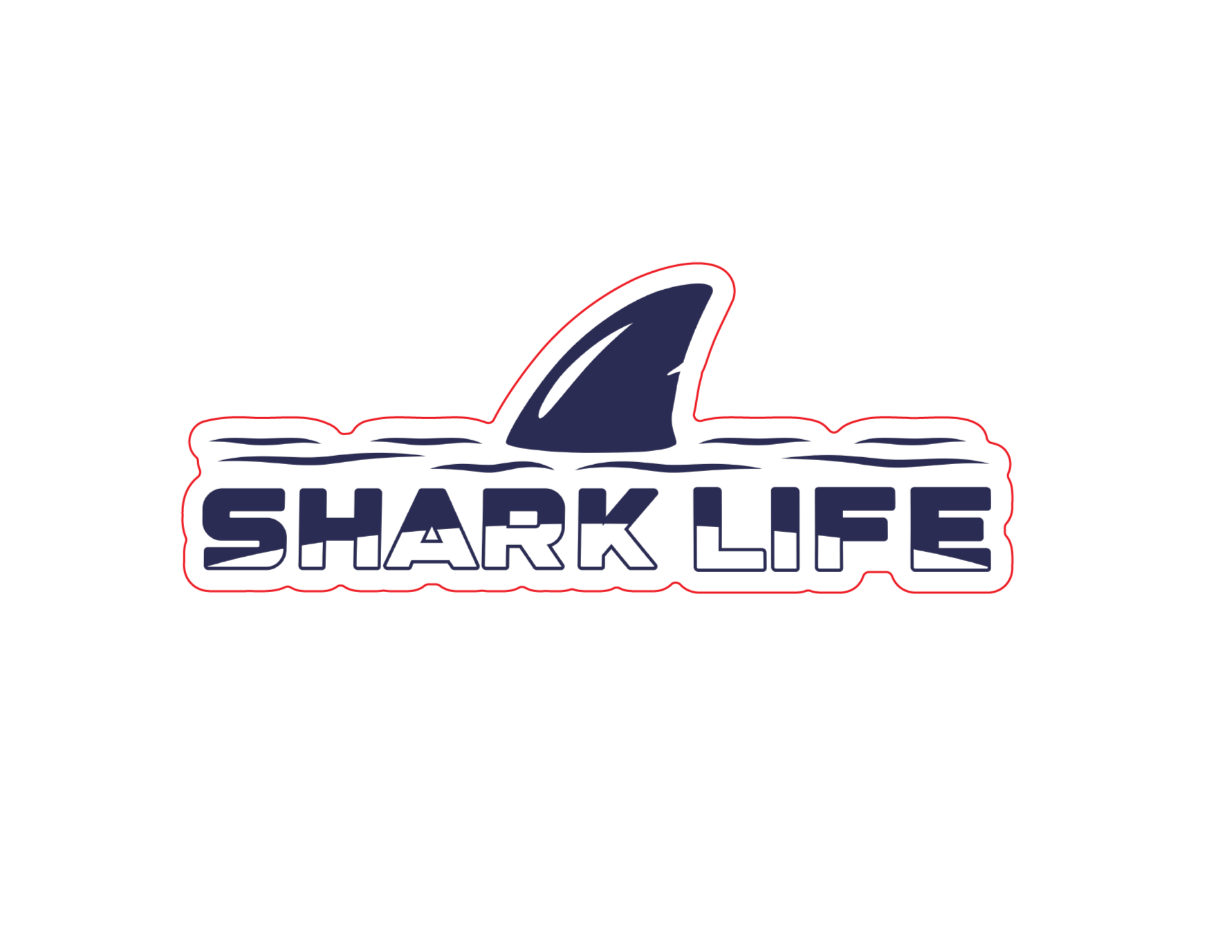 Shark Life Sticker Blue Hortizontal