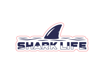 Shark Life Sticker Blue Hortizontal